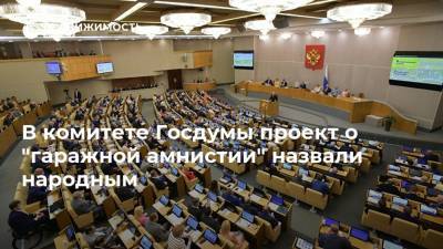 В комитете Госдумы проект о "гаражной амнистии" назвали народным