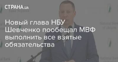 Новый глава НБУ Шевченко пообещал МВФ выполнить все взятые обязательства