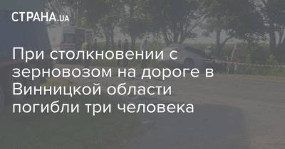 При столкновении с зерновозом на дороге в Винницкой области погибли три человека