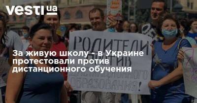 За живую школу - в Украине протестовали против дистанционного обучения