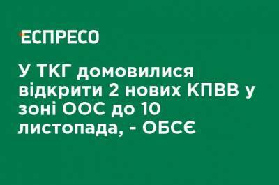 В ТКГ договорились открыть 2 новых КПВВ в зоне ООС до 10 ноября, - ОБСЕ