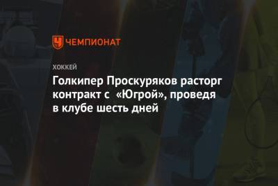 Голкипер Проскуряков расторг контракт с «Югрой», проведя в клубе шесть дней