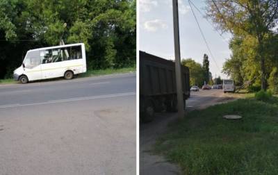 В Воронеже маршрутка столкнулась с грузовиком и влетела в столб