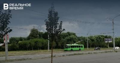 У Ягодной слободы в Казани из-за отсутствия тока встали троллейбусы
