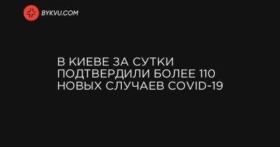 В Киеве за сутки подтвердили более 110 новых случаев COVID-19