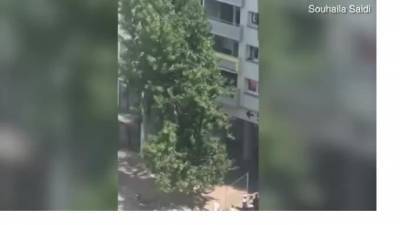 Видео: Во Франции прохожие поймали падающих из горящей многоэтажки 2 детей