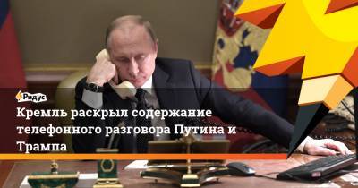 Кремль раскрыл содержание телефонного разговора Путина и Трампа