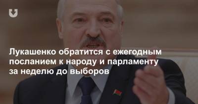 Лукашенко обратится с ежегодным посланием к народу и парламенту за неделю до выборов