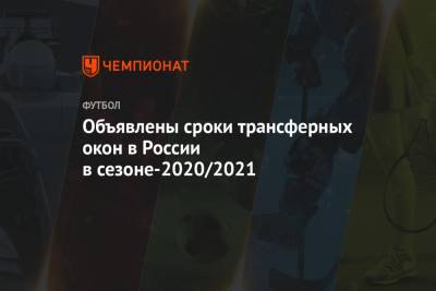 Объявлены сроки трансферных окон в России в сезоне-2020/2021