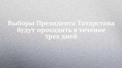 Выборы Президента Татарстана будут проходить в течение трех дней