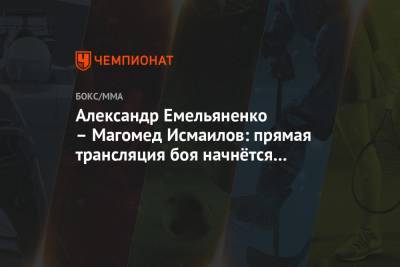 Александр Емельяненко — Магомед Исмаилов: прямая трансляция боя начнётся в 22:00