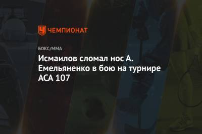 Исмаилов сломал нос А. Емельяненко в бою на турнире АСА 107