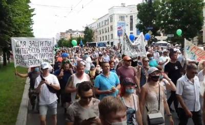 В Хабаровске идет 15-й день массовых акций в поддержку Фургала