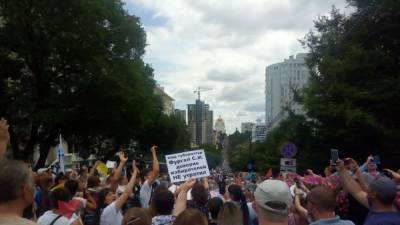 В Хабаровске вновь собралась самая массовая в истории города акция протеста