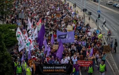 В Венгрии устроили масштабный протест за вмешательство Орбана в медиа