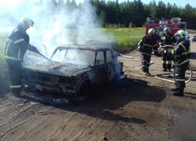 На трассе в Воронежской области сгорел автомобиль