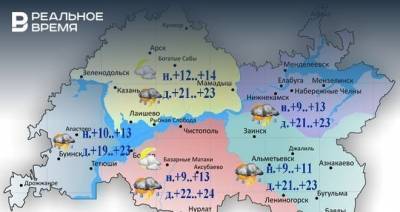 Сегодня в Татарстане ожидаются дожди и до +24 градусов