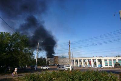 На территории волгоградского тракторного завода произошел пожар