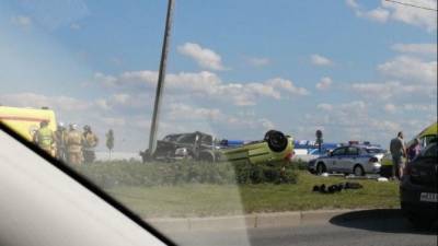 Двое детей и мужчина пострадали в ДТП на Пулковском шоссе