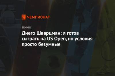Диего Шварцман: я готов сыграть на US Open, но условия просто безумные