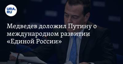 Медведев доложил Путину о международном развитии «Единой России»