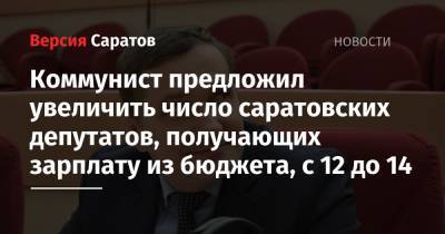 Коммунист предложил увеличить число саратовских депутатов, получающих зарплату из бюджета, с 12 до 14