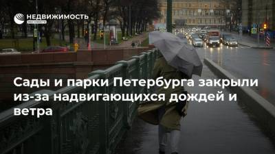 Сады и парки Петербурга закрыли из-за надвигающихся дождей и ветра