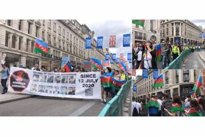 В Лондоне прошла акция азербайджанцев против действий Армении.ФОТО