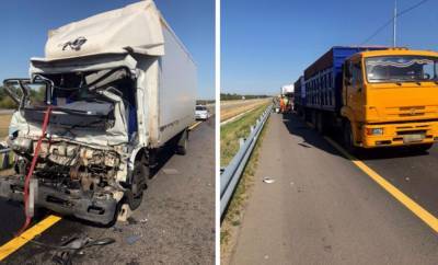 Два грузовика столкнулись на трассе в Воронежской области, есть пострадавшие