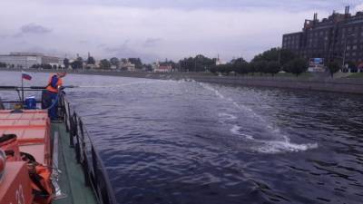 Неву в нескольких районах Петербурга очистили от нефтяных пятен