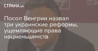 Иштван Ийдярто - Посол Венгрии назвал три украинские реформы, ущемляющие права нацменьшинств - strana.ua - Украина - Венгрия - Посол