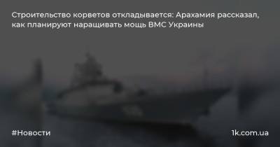 Строительство корветов откладывается: Арахамия рассказал, как планируют наращивать мощь ВМС Украины