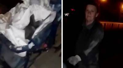 В Воронеже женщина украла тротуарную плитку: появилось видео