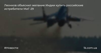 Леонков объяснил желание Индии купить российские истребители МиГ-29