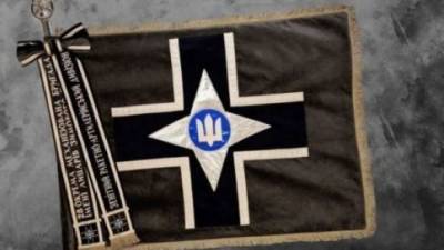 Украинцы удивились «железному кресту УНР» на знамени одной из бригад ВСУ