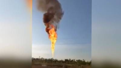 Видео с места прорыва газопровода в Самарской области