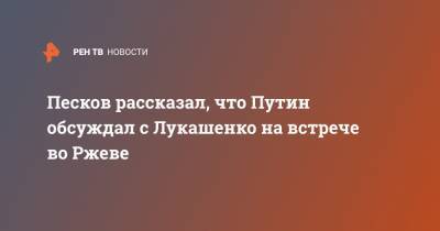 Песков рассказал, что Путин обсуждал с Лукашенко на встрече во Ржеве