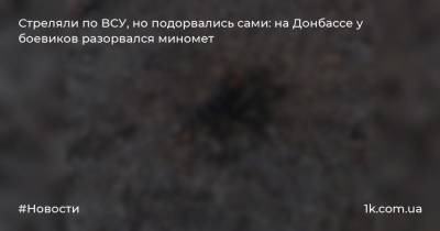 Стреляли по ВСУ, но подорвались сами: на Донбассе у боевиков разорвался миномет