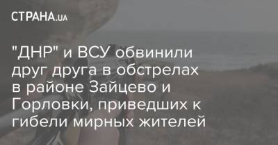 "ДНР" и ВСУ обвинили друг друга в обстрелах в районе Зайцево и Горловки, приведших к гибели мирных жителей