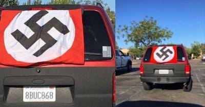В Калифорнии замечен автомобиль с нацистским флагом