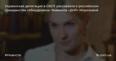 Украинская делегация в ОБСЕ рассказала о российском гражданстве «обмудсмена» боевиков «ДНР» Морозовой