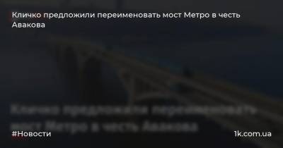 Кличко предложили переименовать мост Метро в честь Авакова