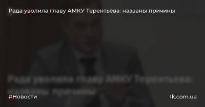 Юрий Терентьев - Рада уволила главу АМКУ Терентьева: названы причины - 1k.com.ua - Украина