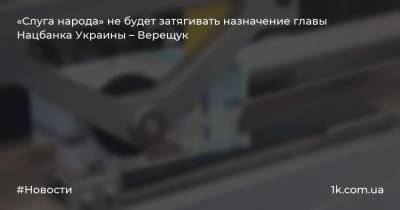 «Слуга народа» не будет затягивать назначение главы Нацбанка Украины – Верещук