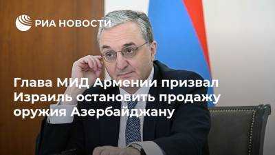 Глава МИД Армении призвал Израиль остановить продажу оружия Азербайджану