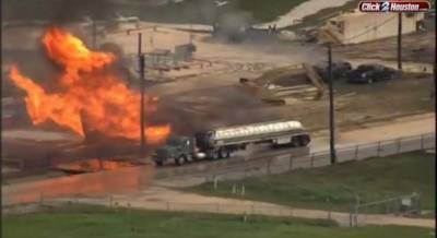 На хранилище газа в Техасе возник крупный пожар (видео)