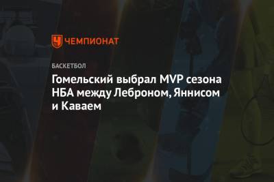Гомельский выбрал MVP сезона НБА между Леброном, Яннисом и Каваем