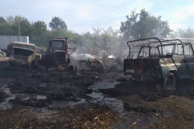 Под Киевом сгорело две тонны соломы и несколько автомобилей