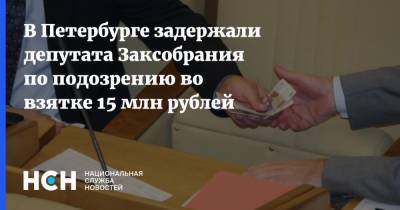 В Петербурге задержали депутата Заксобрания по подозрению во взятке 15 млн рублей
