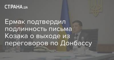 Ермак подтвердил подлинность письма Козака о выходе из переговоров по Донбассу